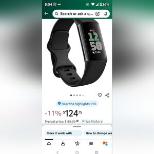 Fitbit Charge 6 Black Smartwatch-New In Box!